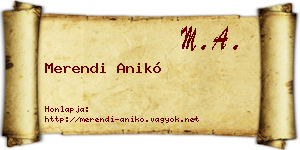 Merendi Anikó névjegykártya